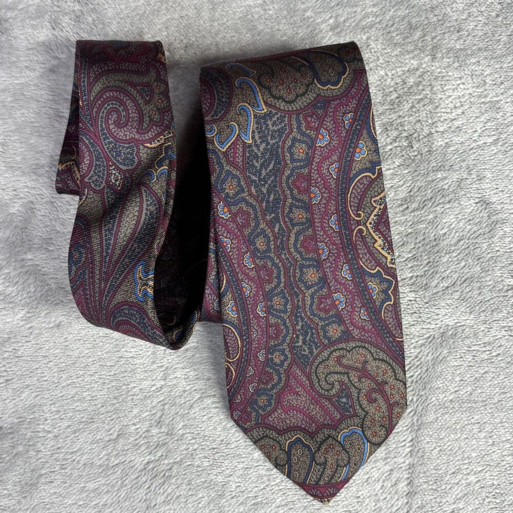 Brooks Brothers 346 Tie Mens Silk Woven Paisley‎ Print Made In USA Multicolor